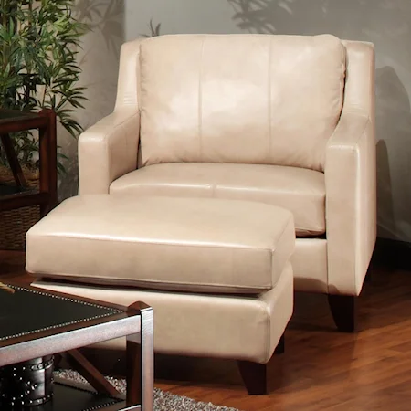 Contemporary Chair and Ottoman Combination